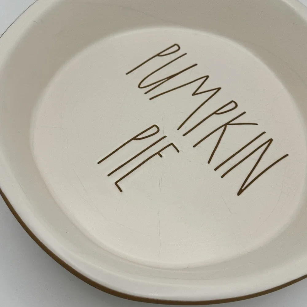 Rae Dunn PUMPKIN PIE Baking Dish Ceramic Farmhouse‎ Kitchen Serveware